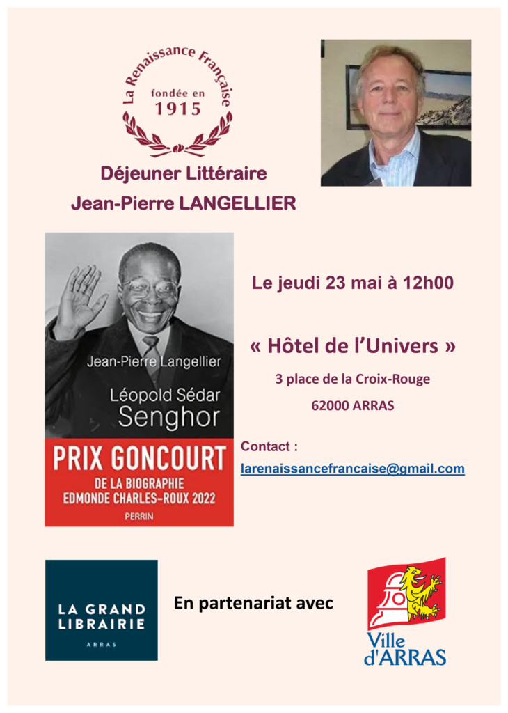 Affiche du déjeuner littéraire avec Jean-Pierre Langellier